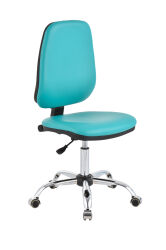 Krzesło laboratoryjne, ekoskóra, różne kolory, podstawa chrom