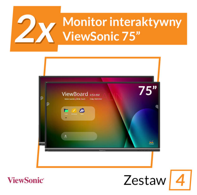 Zestaw Monitor interaktywny 2 x ViewSonic IFP7550-5F 4K 75”,